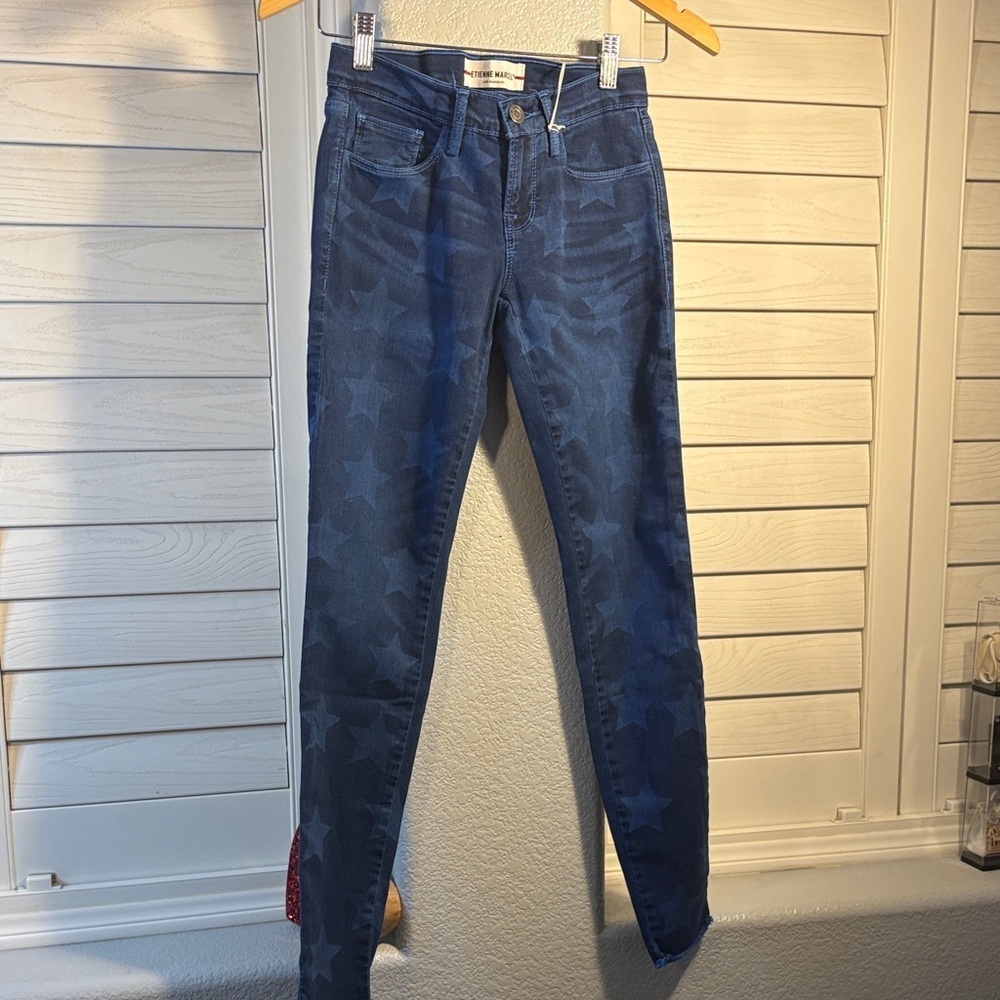 Etienne Marcel Star Print ⭐️ Jeans with Zipper Ankles BNWT